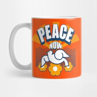 PEACE NOW ))(( 60s Retro Hippie Make Love Not War Mug